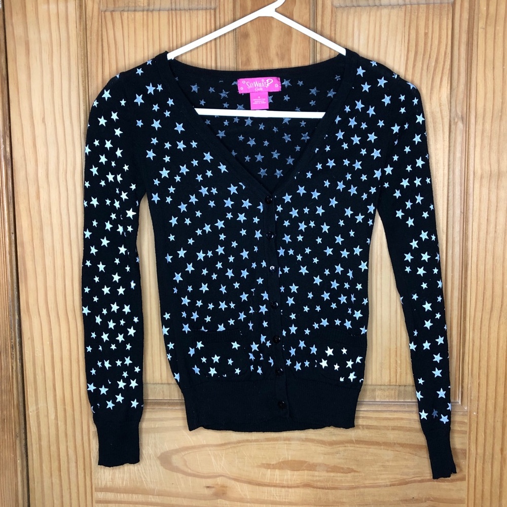 Say What? Black Star Cardigan (S)